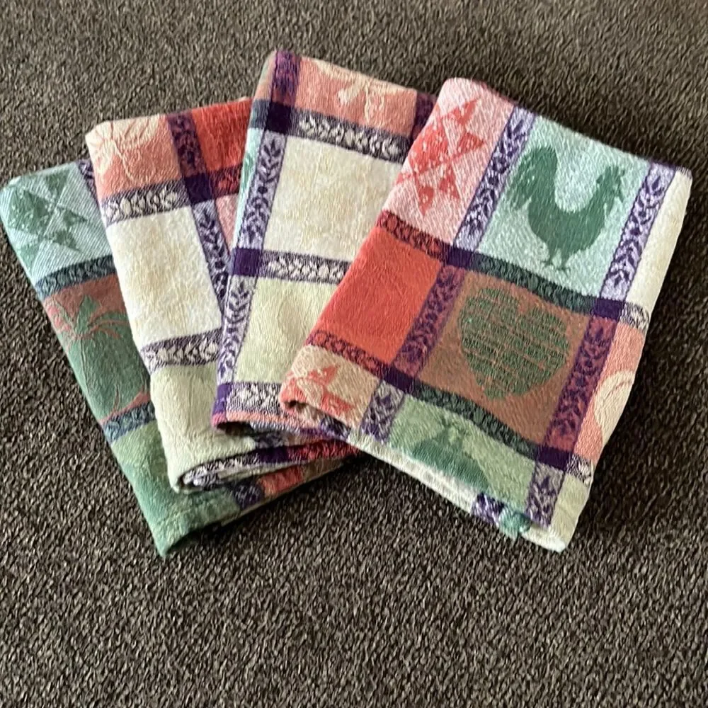 Autumnal2 Farmhouse Set of 4 Dinner Square Cloth Napkins- 16” by 16”